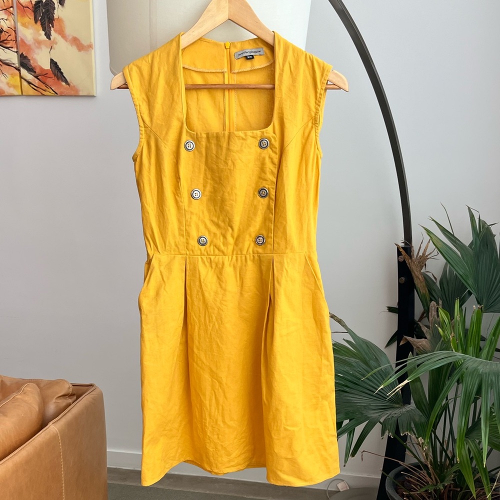 Jennifer Glasgow Gold Linen Dress